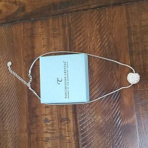 Touchstone Crystal sliding crystal ball necklace